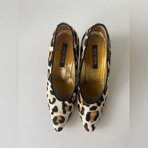 Escada Women's Animal Print Flats Pony Hair Size-7.5 Preowned
